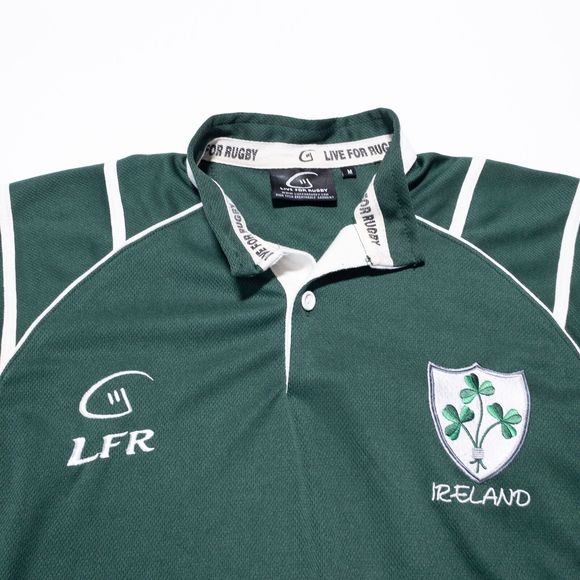 Live for Rugby Ireland Jersey Shirt Men's Medium Green Striped LFR Rugby - Picture 5 of 9